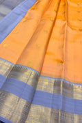 Orange Handloom Kanjeevaram Pure Silk Saree
