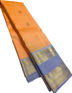 Orange Handloom Kanjeevaram Pure Silk Saree