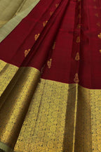 Maroon Handloom Kanjeevaram Pure Silk Saree