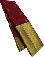Maroon Handloom Kanjeevaram Pure Silk Saree