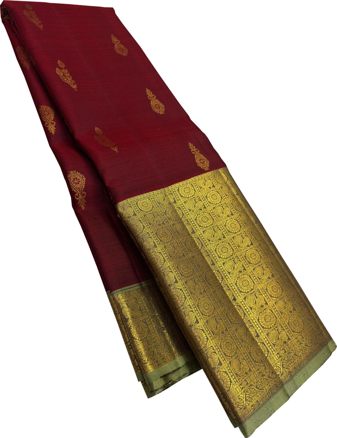 Maroon Handloom Kanjeevaram Pure Silk Saree