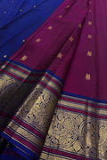 Purple Handloom Kanjeevaram Pure Silk Saree