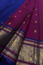 Purple Handloom Kanjeevaram Pure Silk Saree