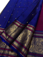Purple Handloom Kanjeevaram Pure Silk Saree