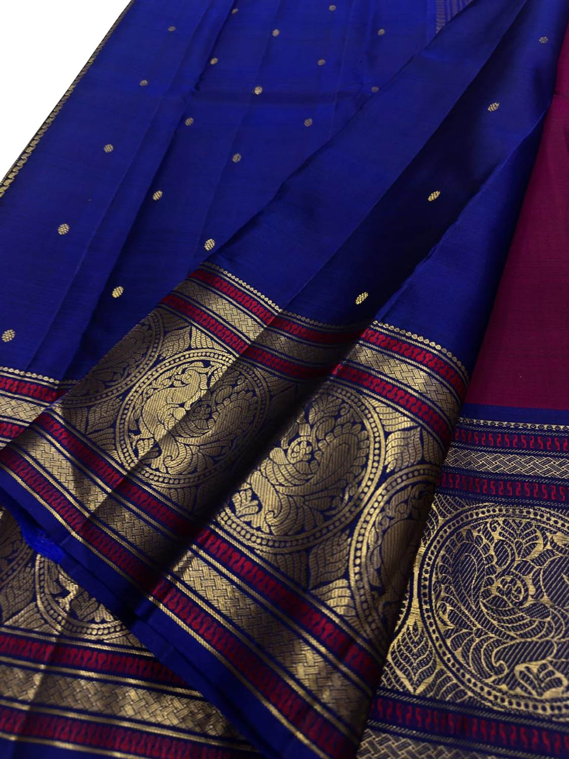 Purple Handloom Kanjeevaram Pure Silk Saree