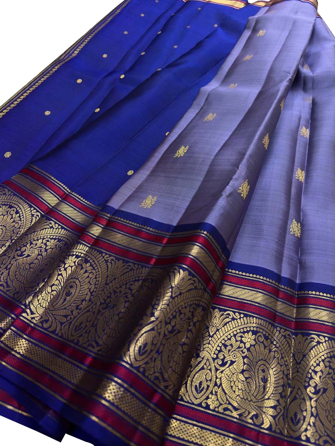 Purple Handloom Kanjeevaram Pure Silk Saree