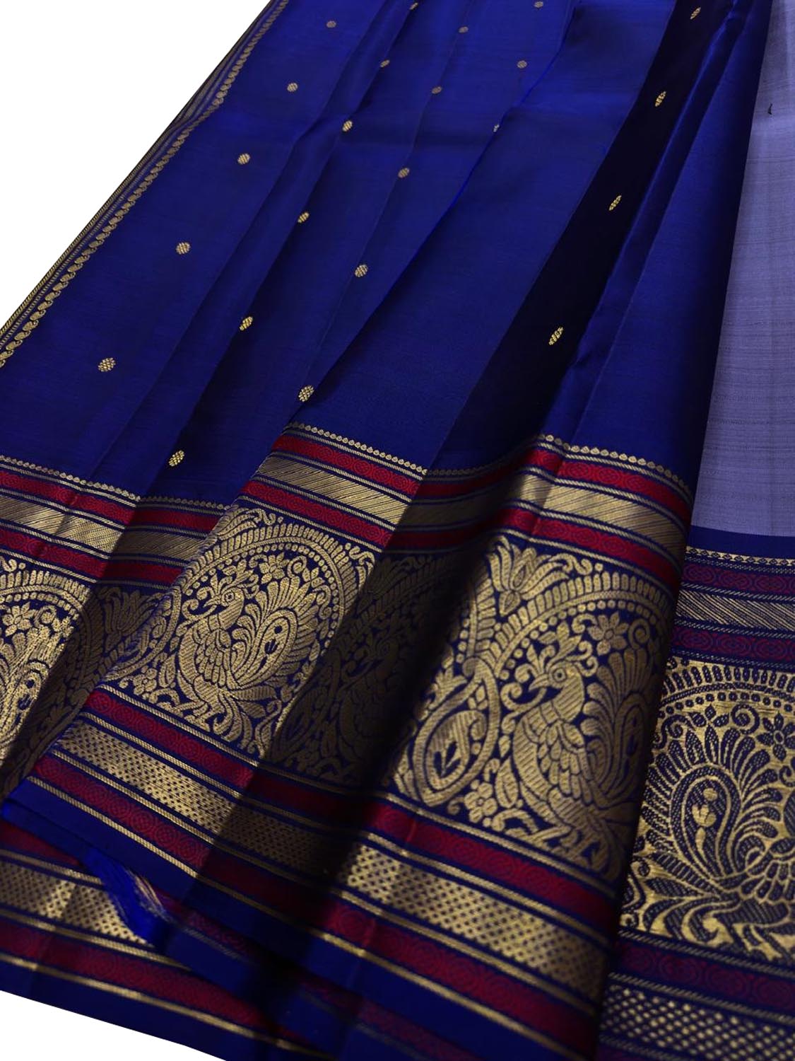Purple Handloom Kanjeevaram Pure Silk Saree