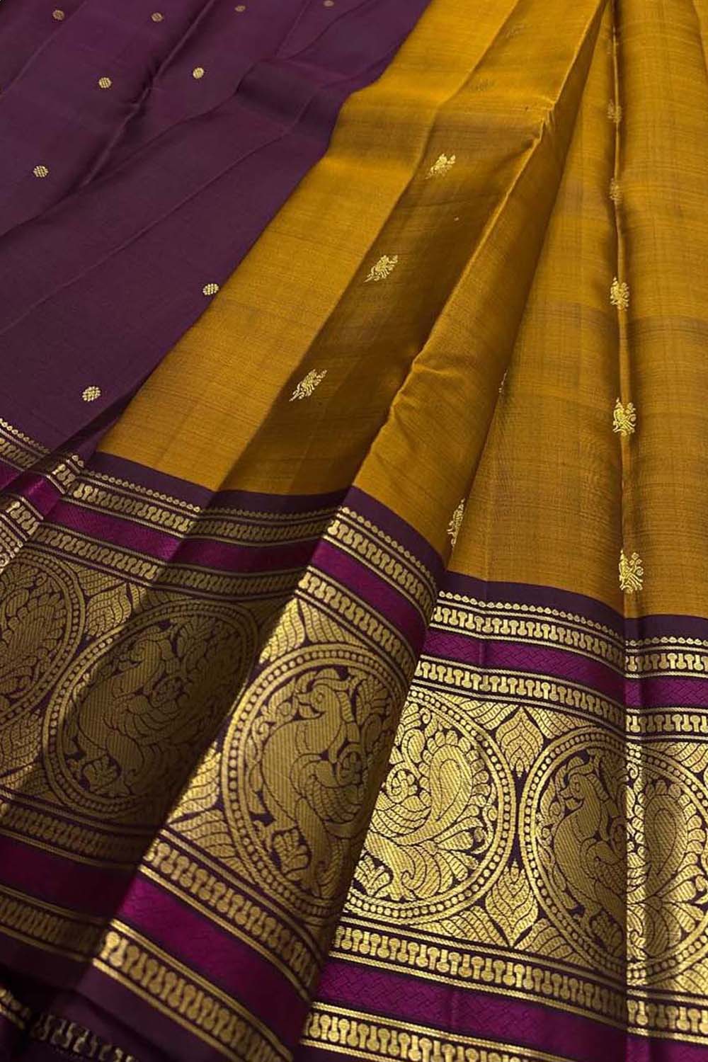 Yellow Handloom Kanjeevaram Pure Silk Saree