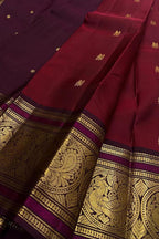 Maroon Handloom Kanjeevaram Pure Silk Saree