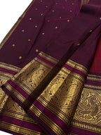Maroon Handloom Kanjeevaram Pure Silk Saree