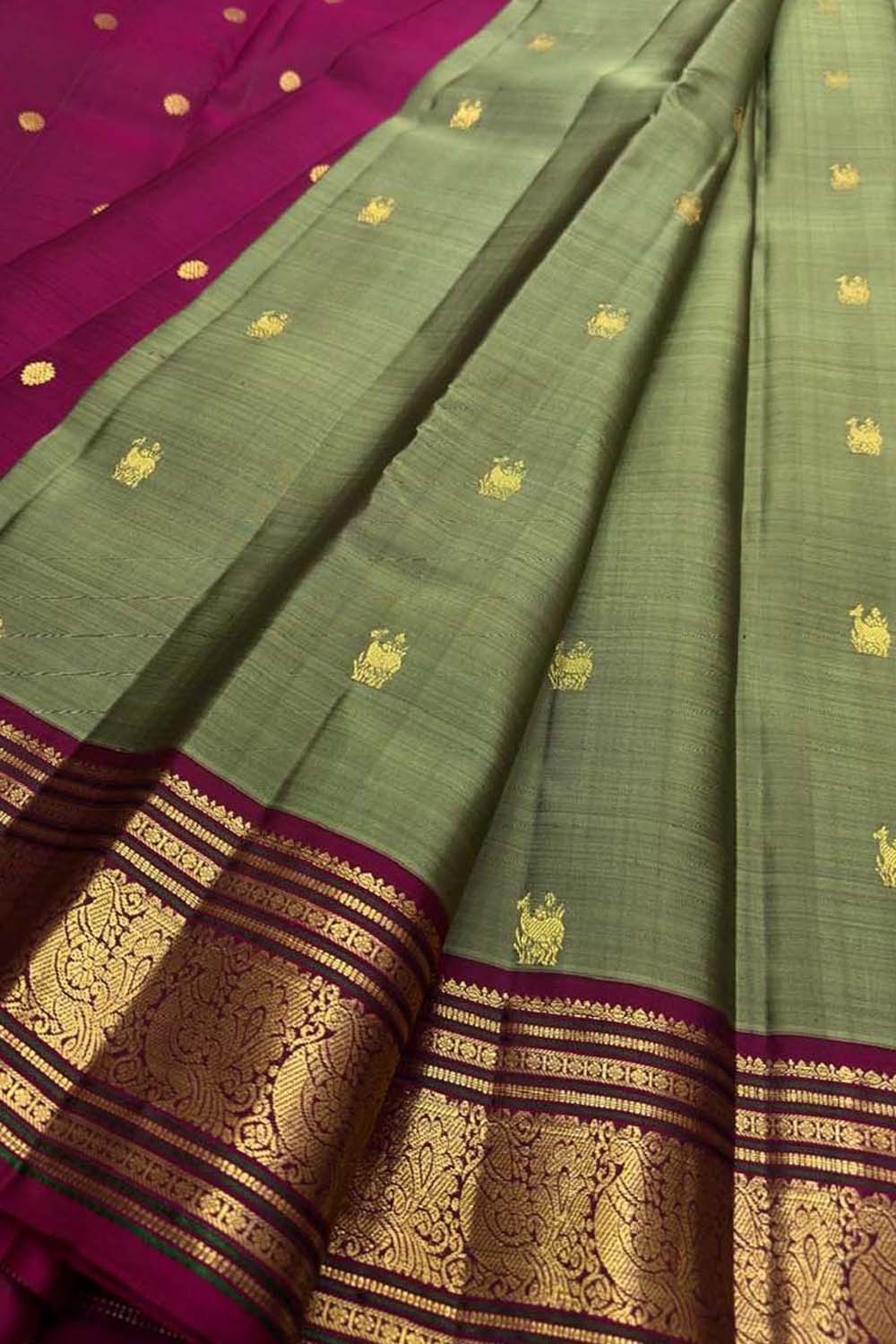 Green Handloom Kanjeevaram Pure Silk Saree
