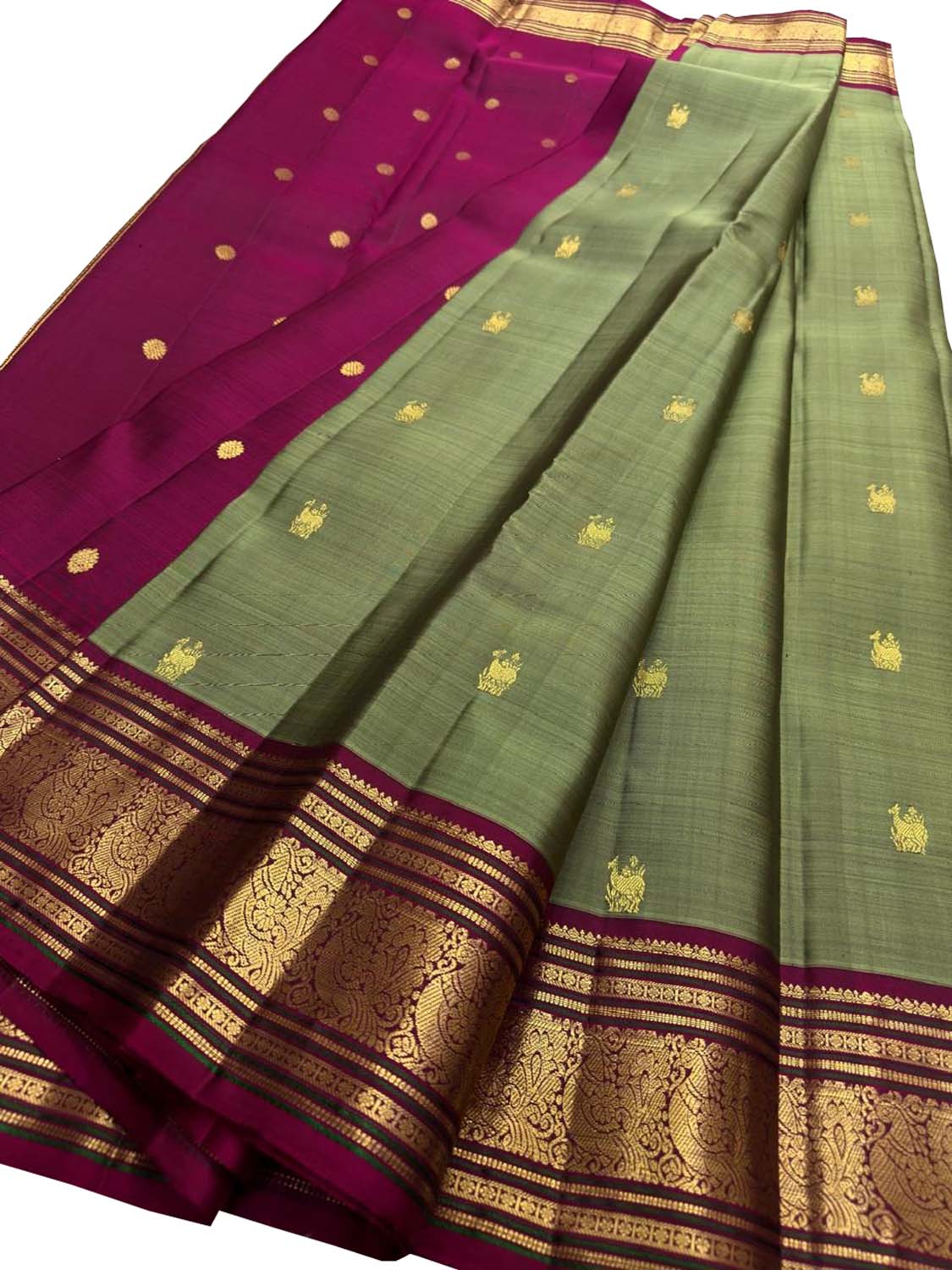 Green Handloom Kanjeevaram Pure Silk Saree