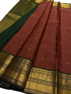 Maroon Handloom Kanjeevaram Pure Silk  Booti Design Saree