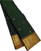 Green Handloom Kanjeevaram Pure Silk  Booti Design Saree