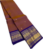 Brown Handloom Kanjeevaram Pure Silk  Booti Design Saree
