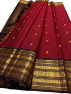 Red Handloom Kanjeevaram Pure Silk  Booti Design Saree