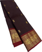 Maroon Handloom Kanjeevaram Pure Silk  Bird Design Saree