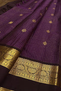PS1K2MK426082601 Purple Handloom Kanjeevaram Pure Silk Saree