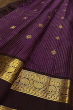 PS1K2MK426082601 Purple Handloom Kanjeevaram Pure Silk Saree