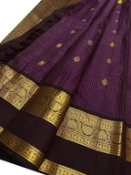 PS1K2MK426082601 Purple Handloom Kanjeevaram Pure Silk Saree