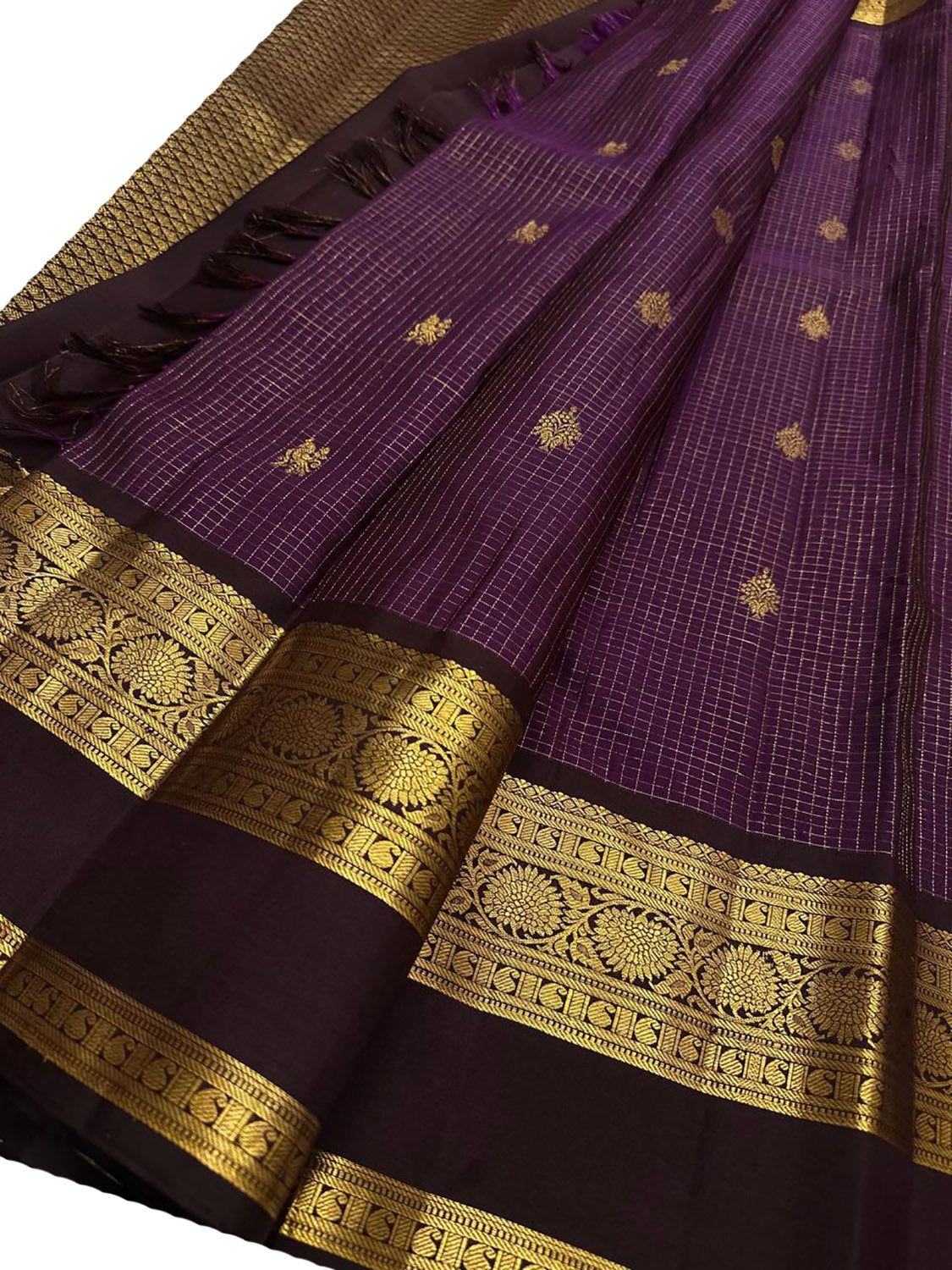 PS1K2MK426082601 Purple Handloom Kanjeevaram Pure Silk Saree