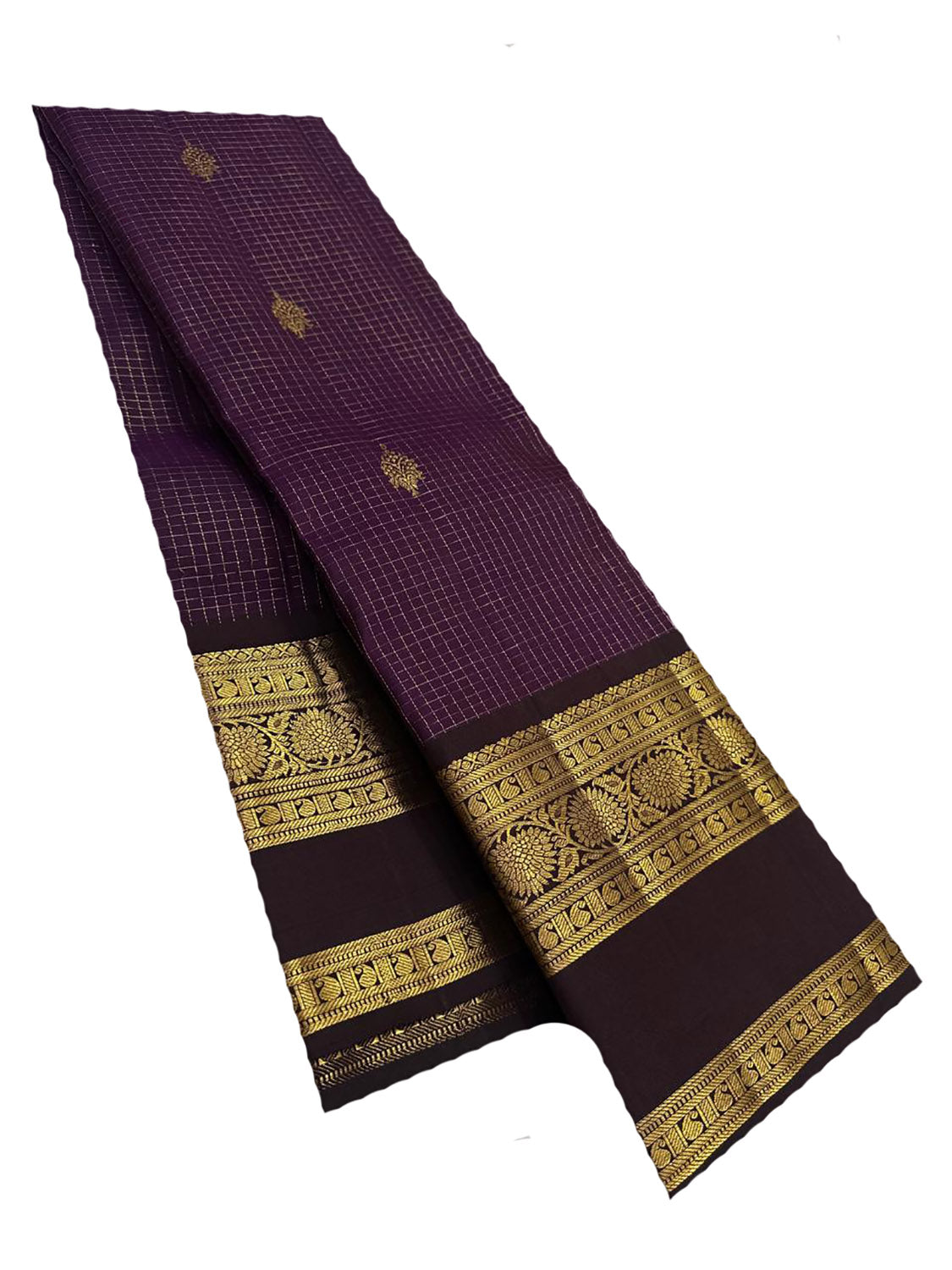 PS1K2MK426082601 Purple Handloom Kanjeevaram Pure Silk Saree