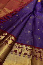 Purple Handloom Kanjeevaram Pure Silk Saree