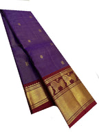 Purple Handloom Kanjeevaram Pure Silk Saree