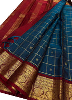 Blue Handloom Kanjeevaram Pure Silk Saree