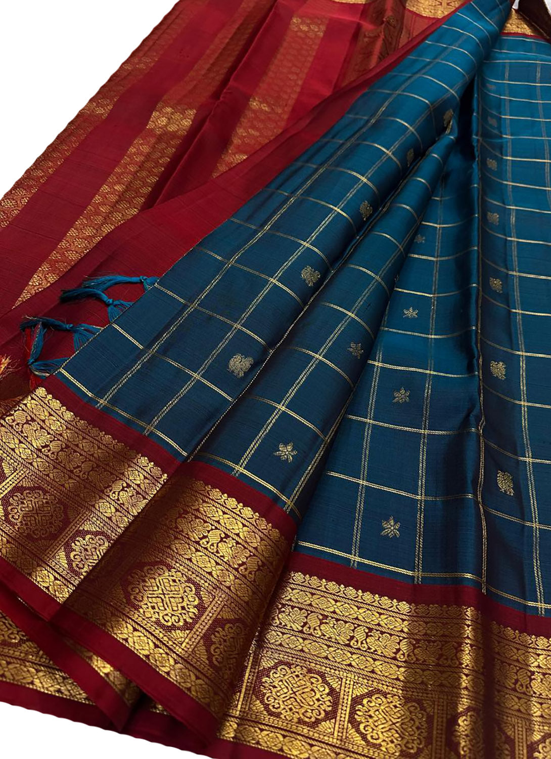 Blue Handloom Kanjeevaram Pure Silk Saree