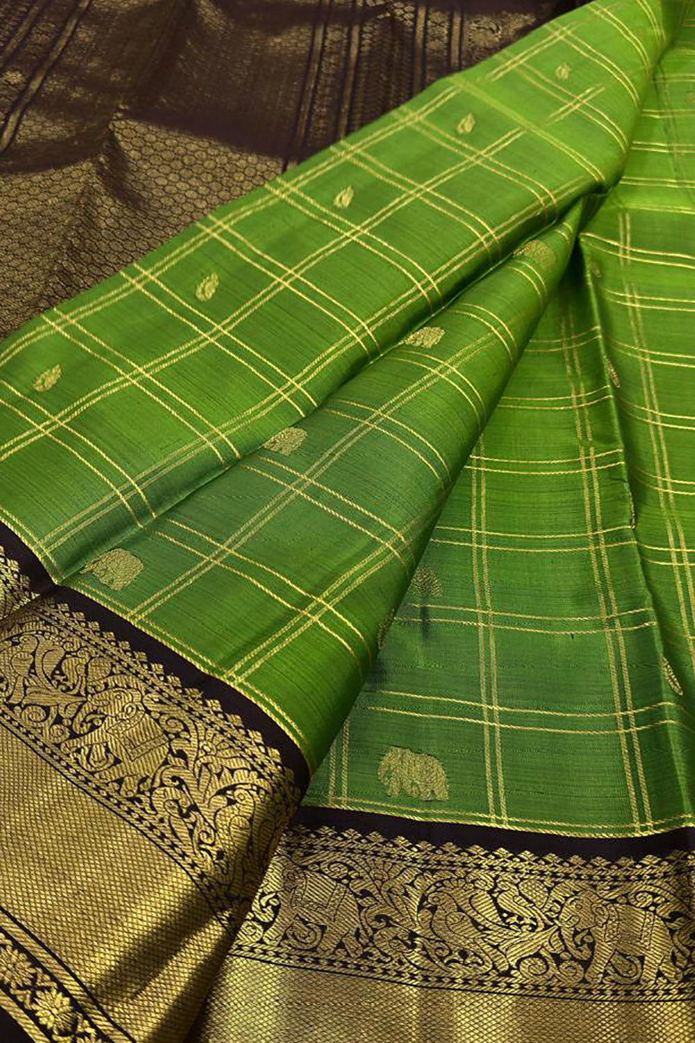 Green Handloom Kanjeevaram Pure Silk Saree