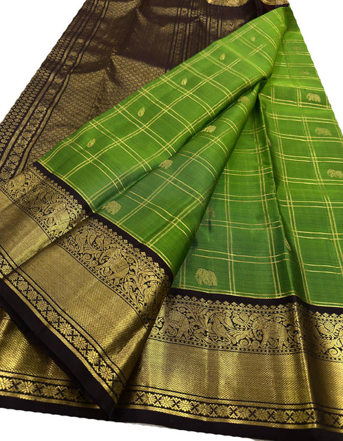 PS1K2MK426082605 Green Handloom Kanjeevaram Pure Silk Saree