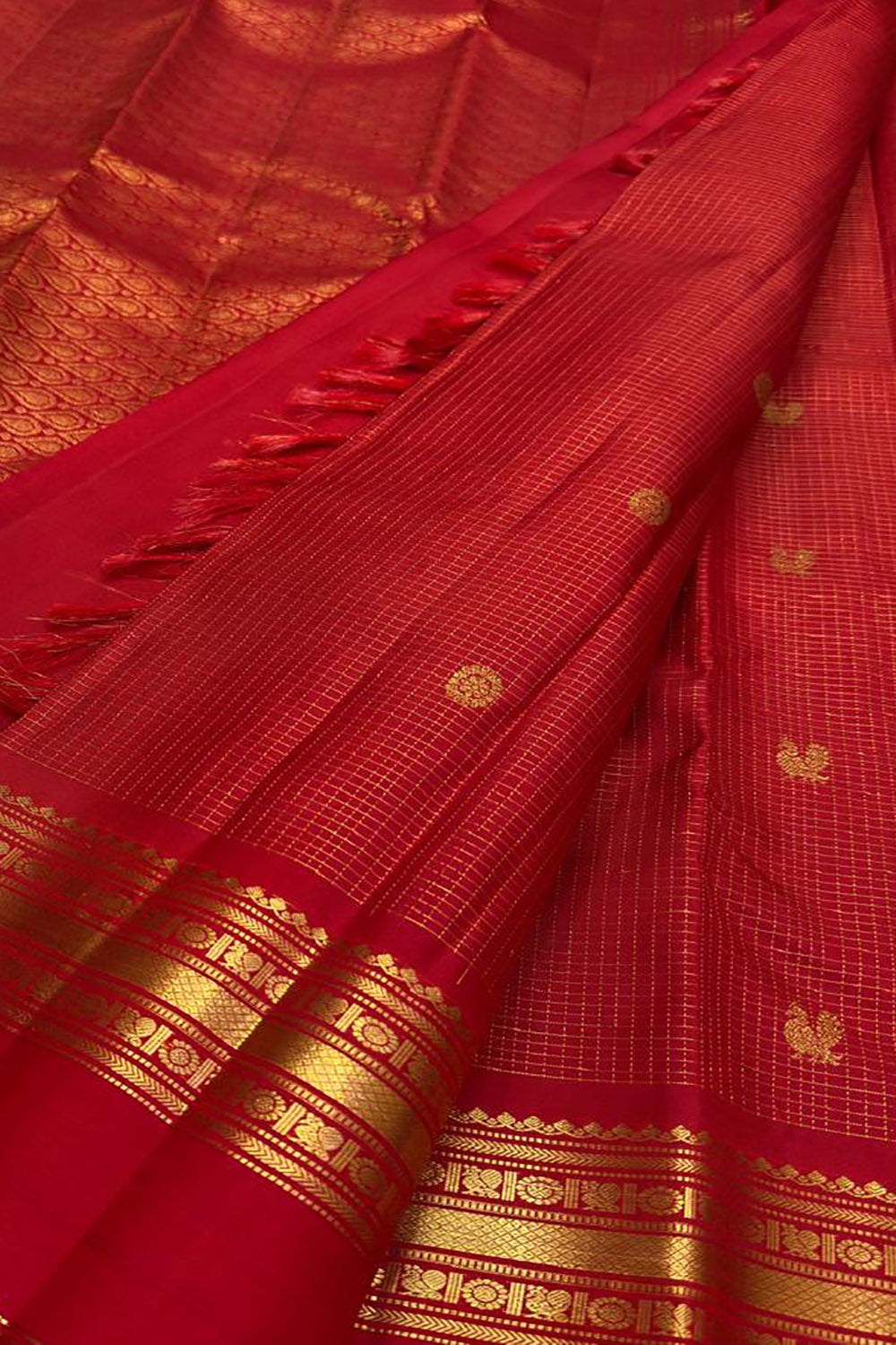 Red Handloom Kanjeevaram Pure Silk Saree