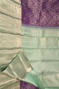 Exquisite Purple Handloom Kanjeevaram Pure Silk Saree - Perfect for Any Occasion! - Luxurion World