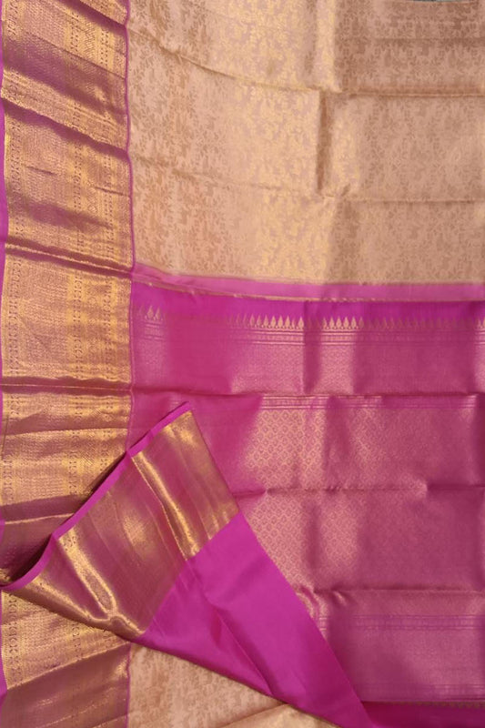 Pure Silk Pink Handloom Kanjeevaram Saree: Traditional Elegance - Luxurion World