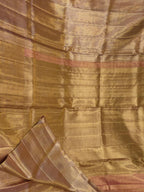 Golden Kanjeevaram Handloom Pure Silk Saree - Luxurion World