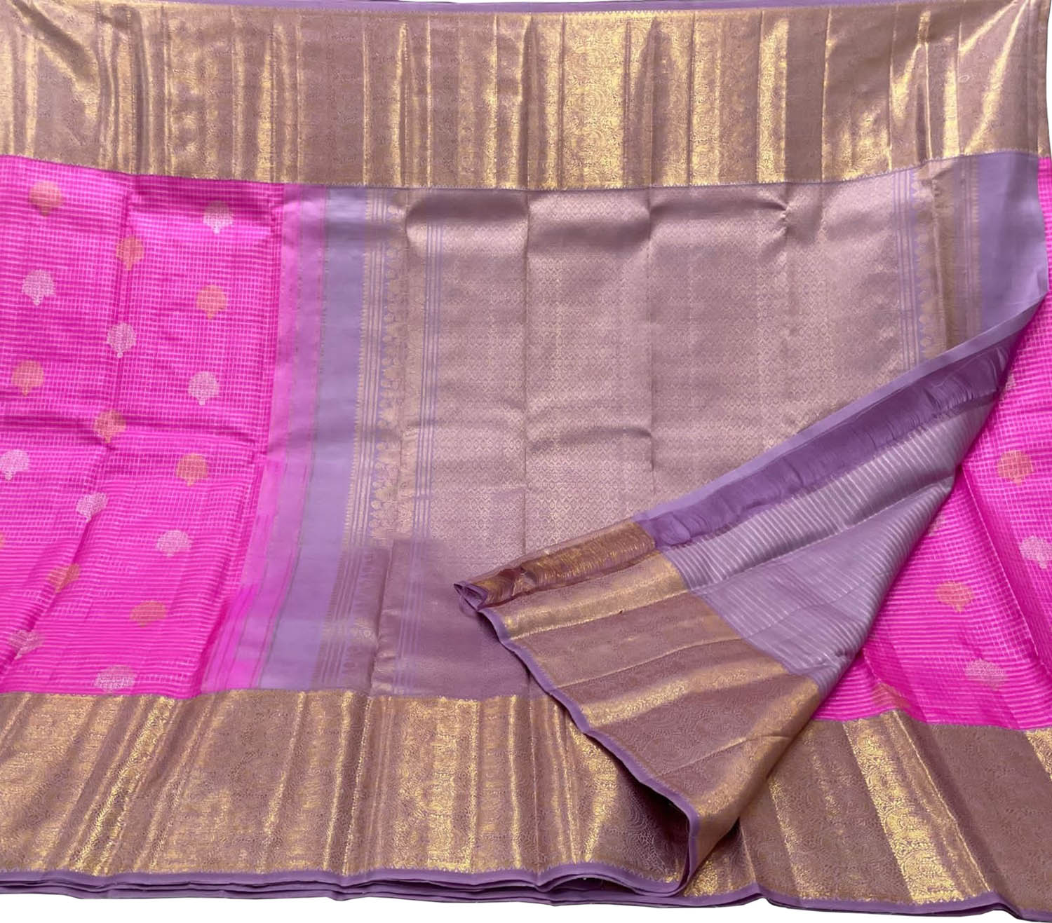 Beautiful Pink Kanjeevaram Silk Saree - Luxurion World