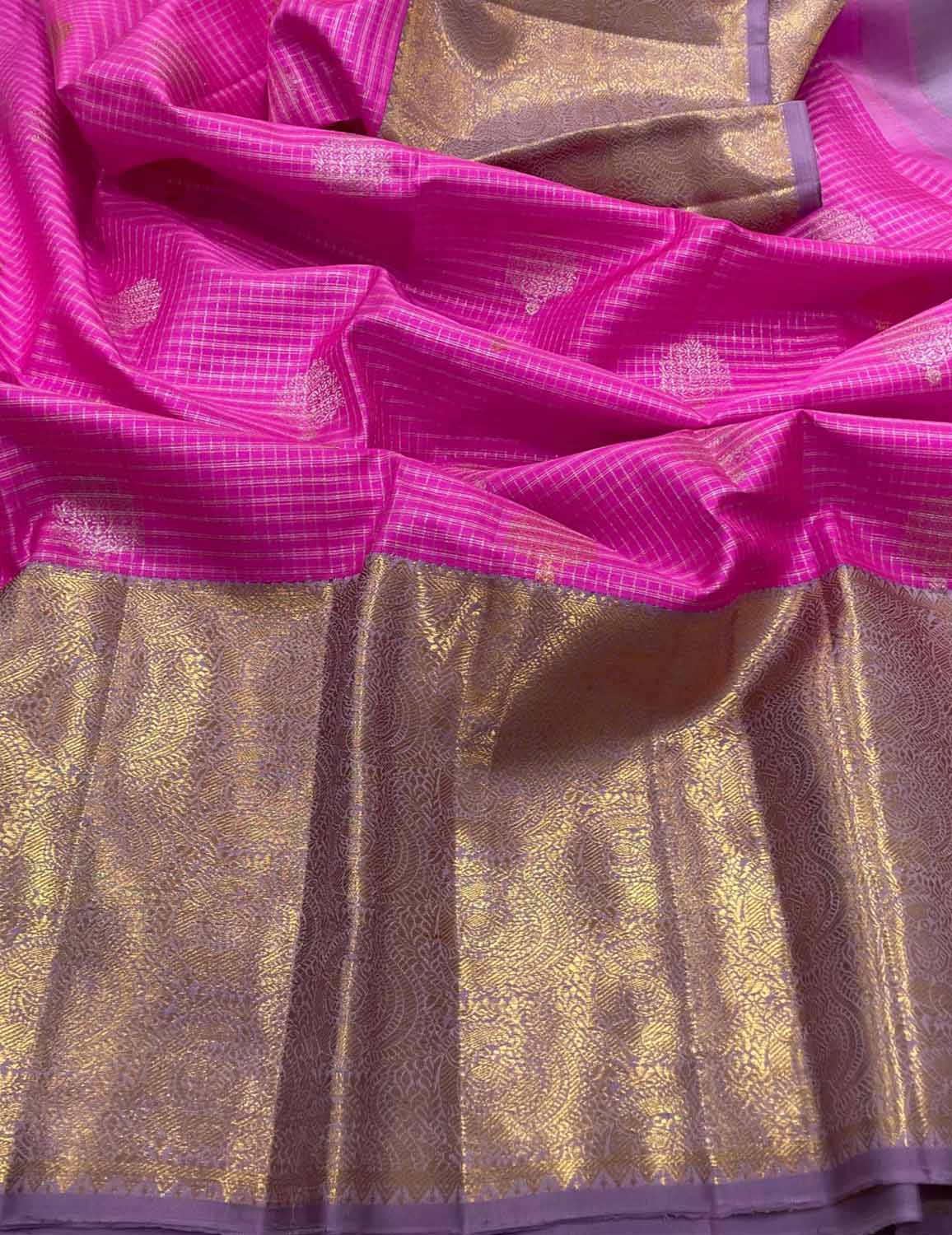 Beautiful Pink Kanjeevaram Silk Saree - Luxurion World