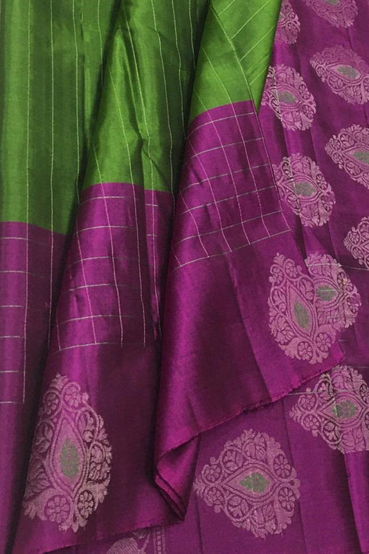 Green Kanjeevaram Handloom Pure Silk Saree - Elegant and Luxurious - Luxurion World