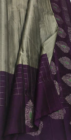 Exquisite Grey Kanjeevaram Pure Silk Saree - Luxurion World