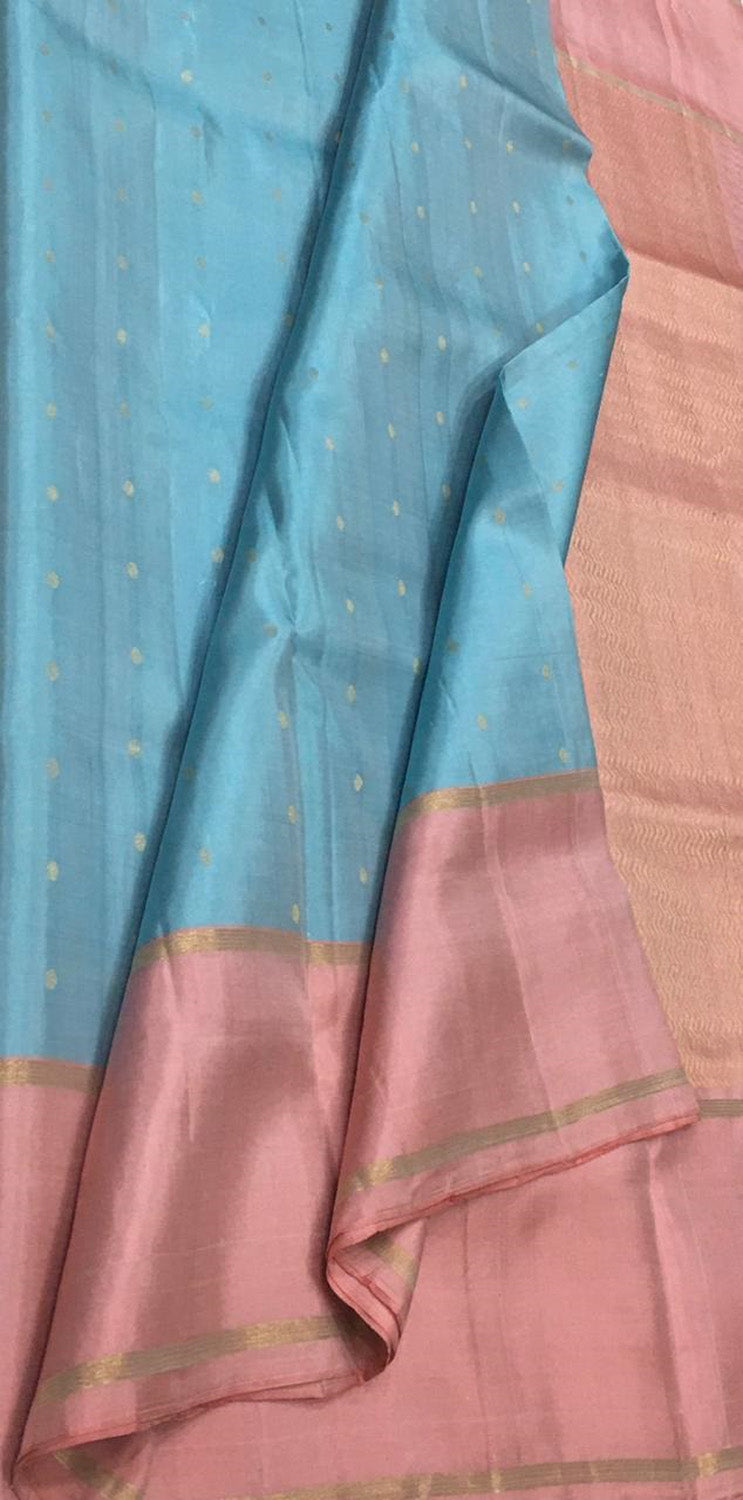 Exquisite Blue Kanjeevaram Handloom Silk Saree - Luxurion World