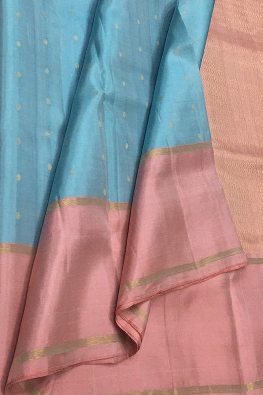 Exquisite Blue Kanjeevaram Handloom Silk Saree - Luxurion World