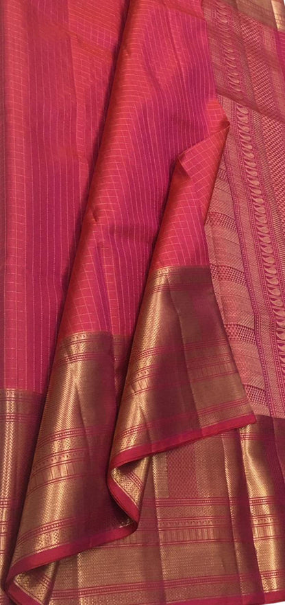 Exquisite Pink Handloom Kanjeevaram Silk Saree - Luxurion World