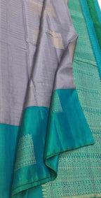 Elegant Grey Handloom Kanjeevaram Silk Saree - Luxurion World