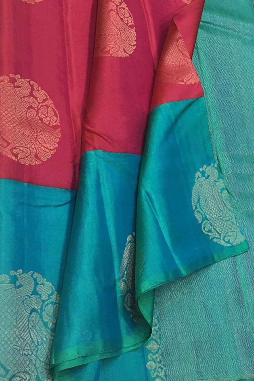 Rose Pink Handloom Kanjeevaram Pure Silk Saree - Luxurion World