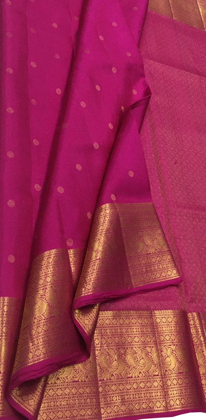 Exquisite Pink Handloom Kanjeevaram Silk Saree - Luxurion World