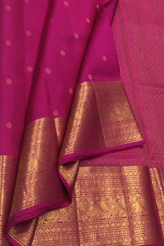 Exquisite Pink Handloom Kanjeevaram Silk Saree - Luxurion World
