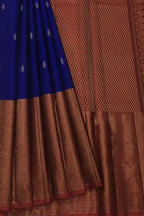 Blue Handloom Kanjeevaram Pure Silk Saree - Luxurion World