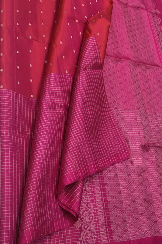 Pink Handloom Kanjeevaram Pure Silk Saree - Luxurion World