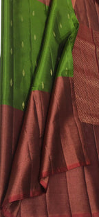Green Handloom Kanjeevaram Pure Silk Saree - Luxurion World